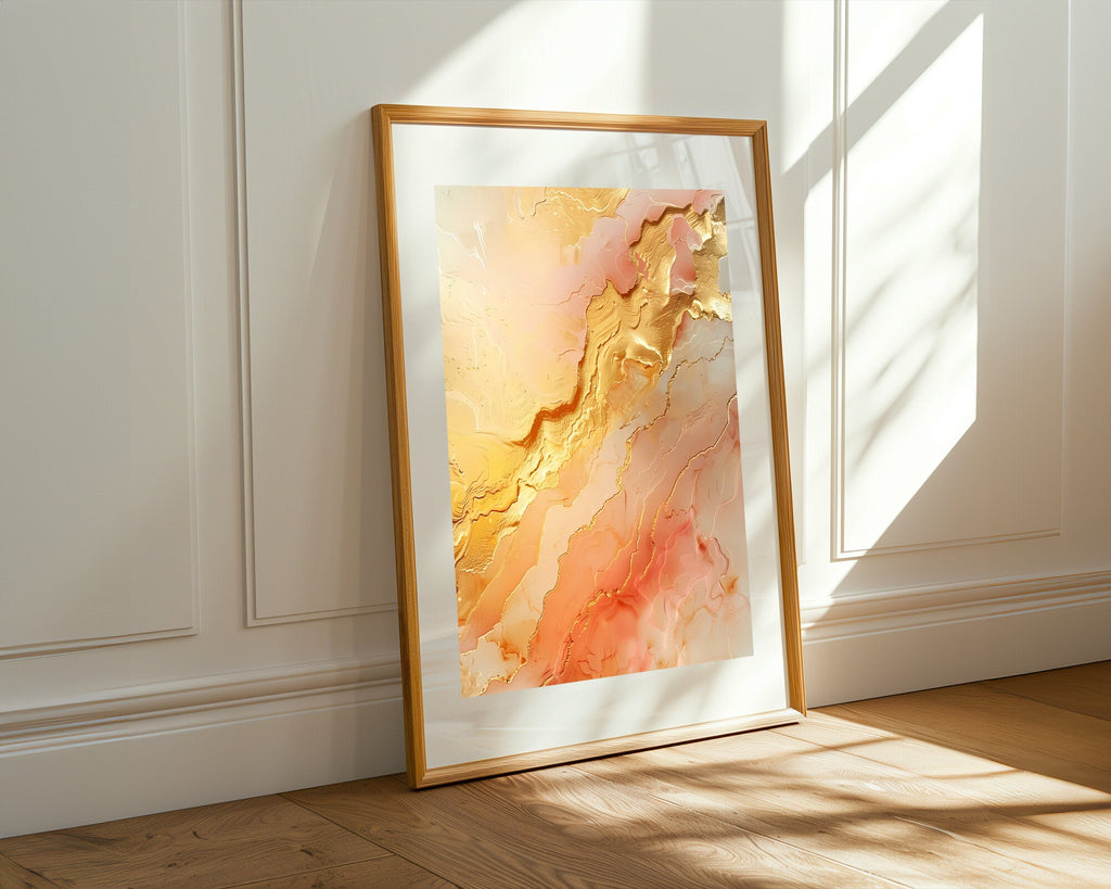 Nebulosa Dorada Coral y Púrpura | Cuadro decorativo de Monkey Canvas
