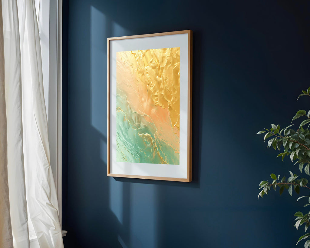 Reflejos Turquesa y Rosa Dorado | Cuadro decorativo de Monkey Canvas