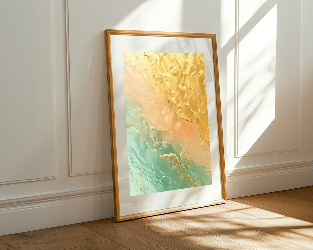 Reflejos Turquesa y Rosa Dorado | Cuadro decorativo de Monkey Canvas