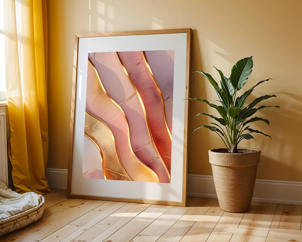 Ondas Rosa Malva y Oro | Cuadro decorativo de Monkey Canvas
