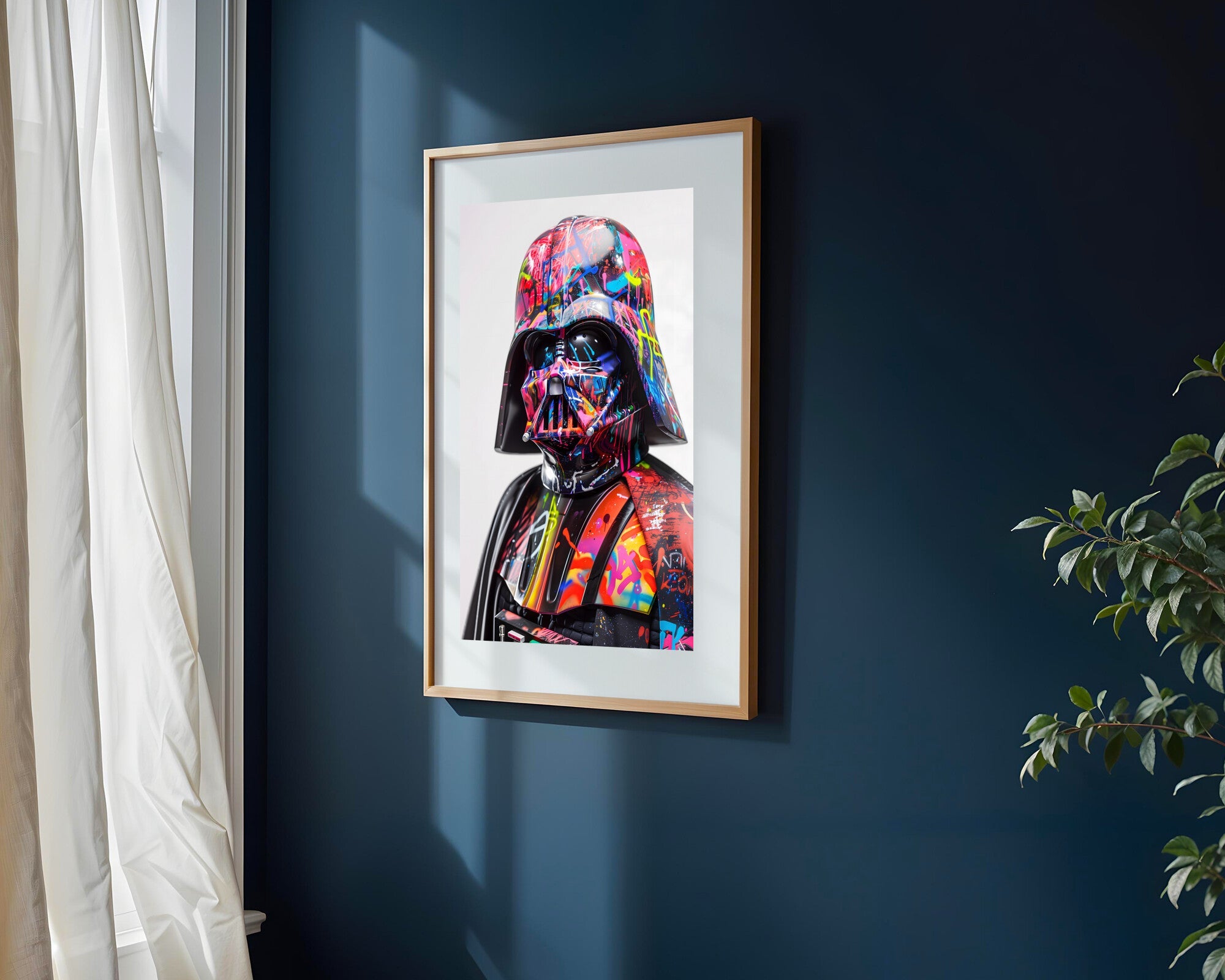 Darth Vader Grafiti Neón | Cuadro decorativo de Monkey Canvas