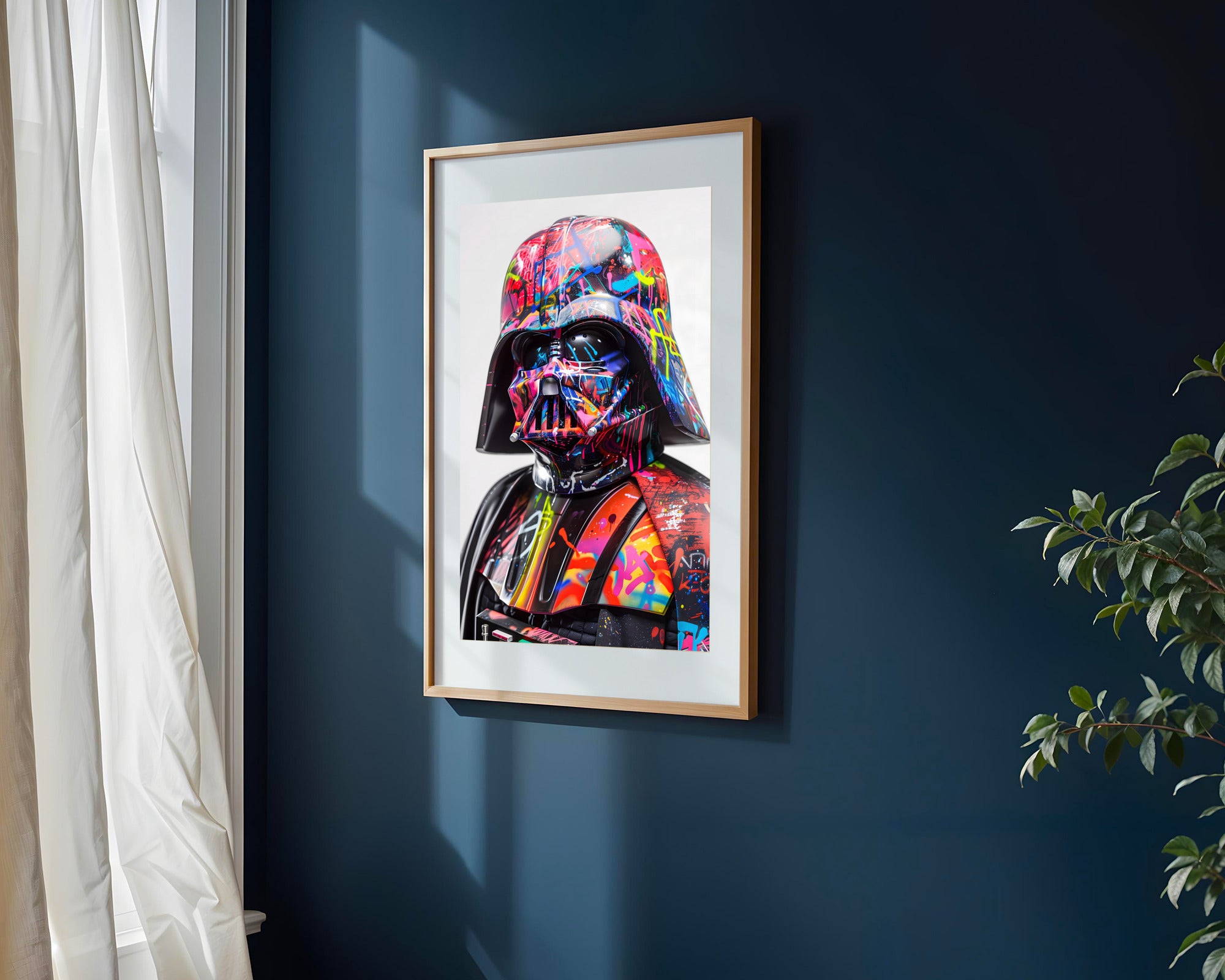 Darth Vader Grafiti Neón | Cuadro decorativo de Monkey Canvas