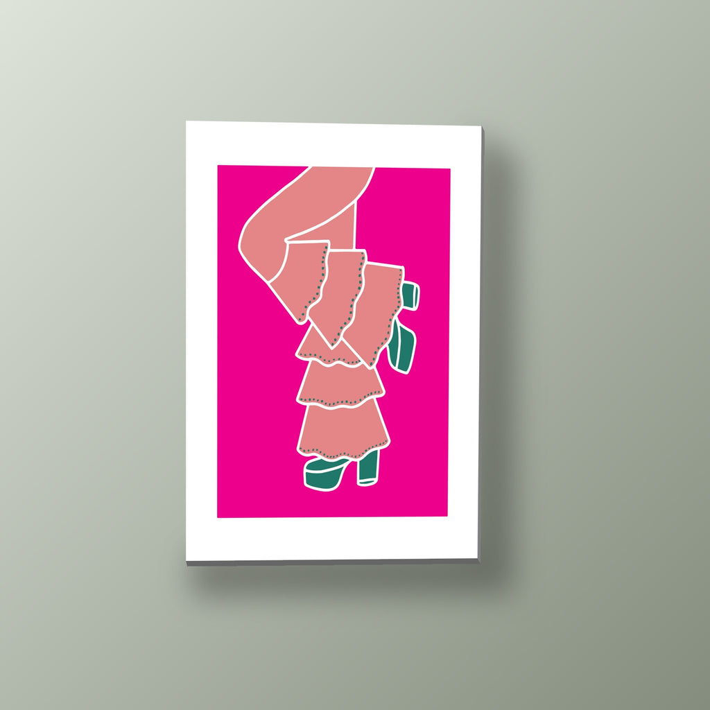 Vestido de Volantes Fucsia | Cuadro decorativo de Monkey Canvas