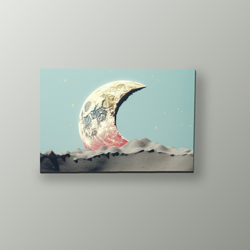 Luna Creciente sobre Montañas | Cuadro decorativo de Monkey Canvas