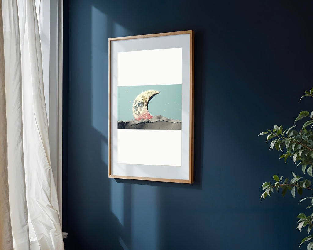 Luna Creciente sobre Montañas | Cuadro decorativo de Monkey Canvas