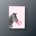 Cebra con Chicle Rosa | Cuadro decorativo de Monkey Canvas