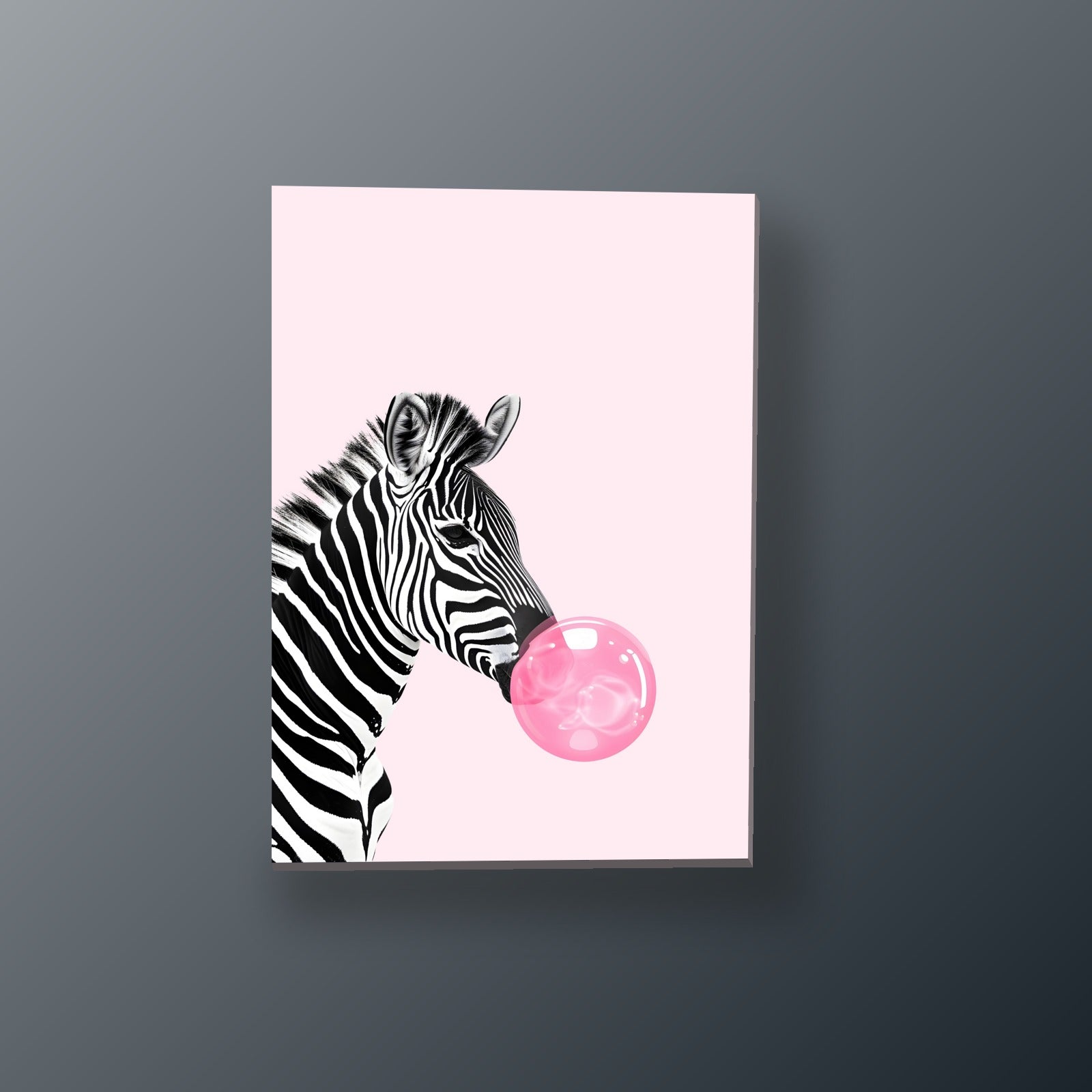 Cebra con Chicle Rosa | Cuadro decorativo de Monkey Canvas