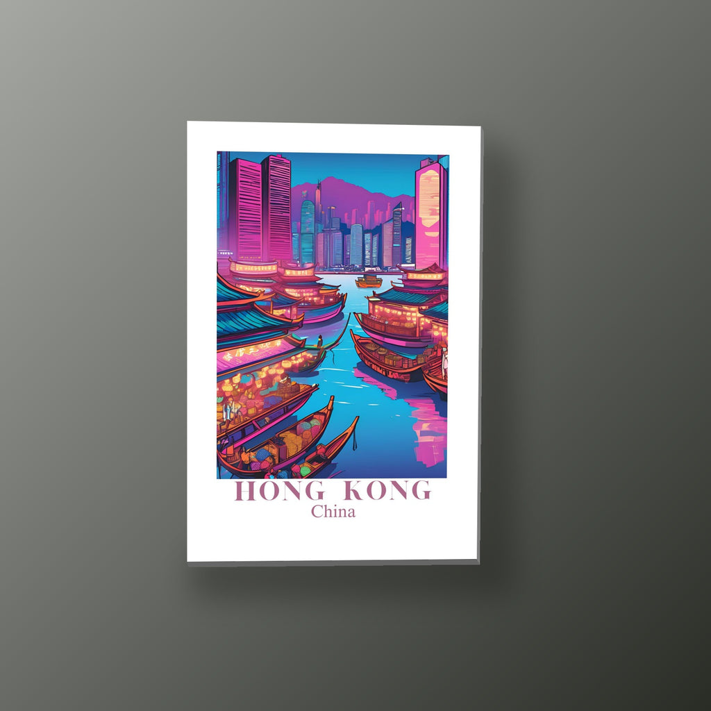 Postal de Hong Kong | Cuadro decorativo de Monkey Canvas