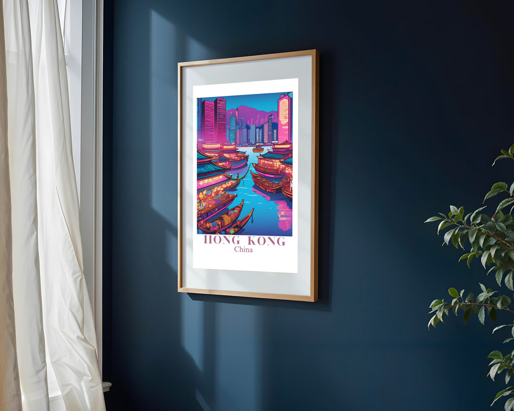 Postal de Hong Kong | Cuadro decorativo de Monkey Canvas