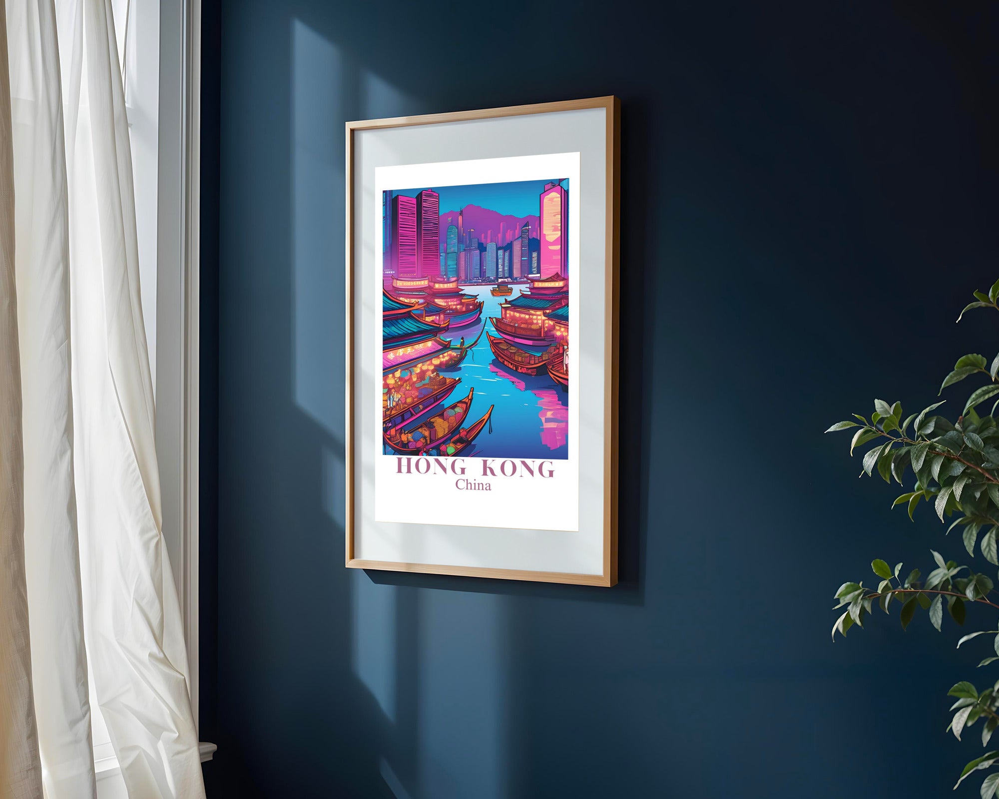 Postal de Hong Kong | Cuadro decorativo de Monkey Canvas