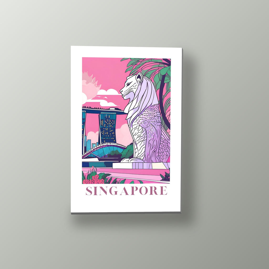 Postal de Singapur | Cuadro decorativo de Monkey Canvas