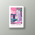 Postal de Singapur | Cuadro decorativo de Monkey Canvas