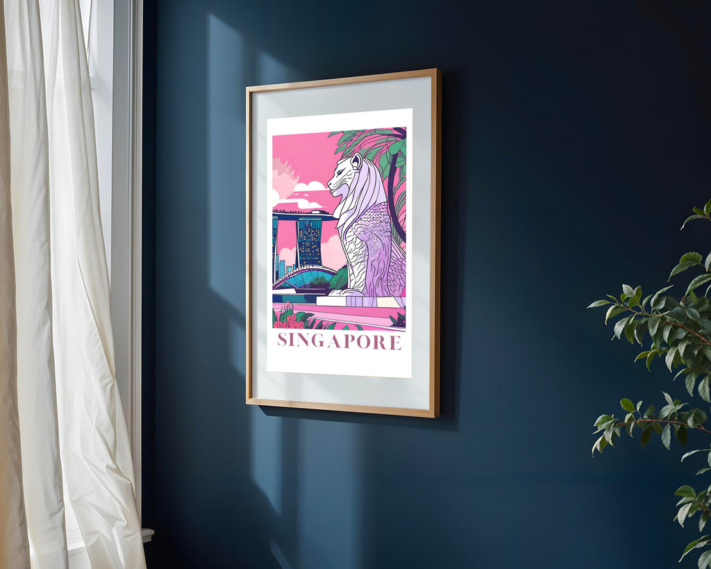 Postal de Singapur | Cuadro decorativo de Monkey Canvas