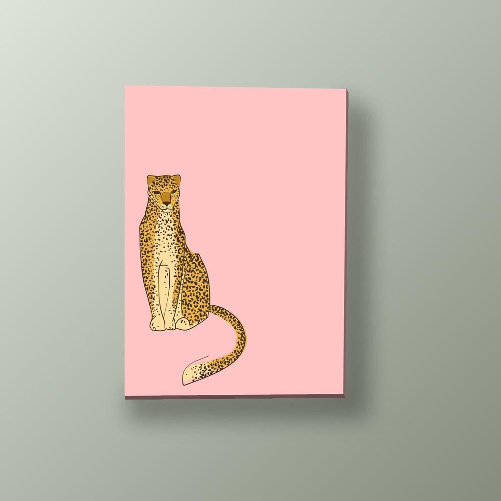 Guepardo Minimalista Rosa | Cuadro decorativo de Monkey Canvas