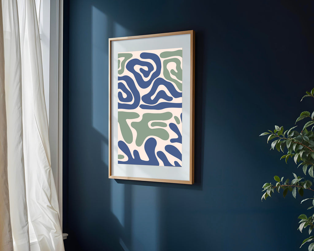 Laberinto Azul Orgánico | Cuadro decorativo de Monkey Canvas