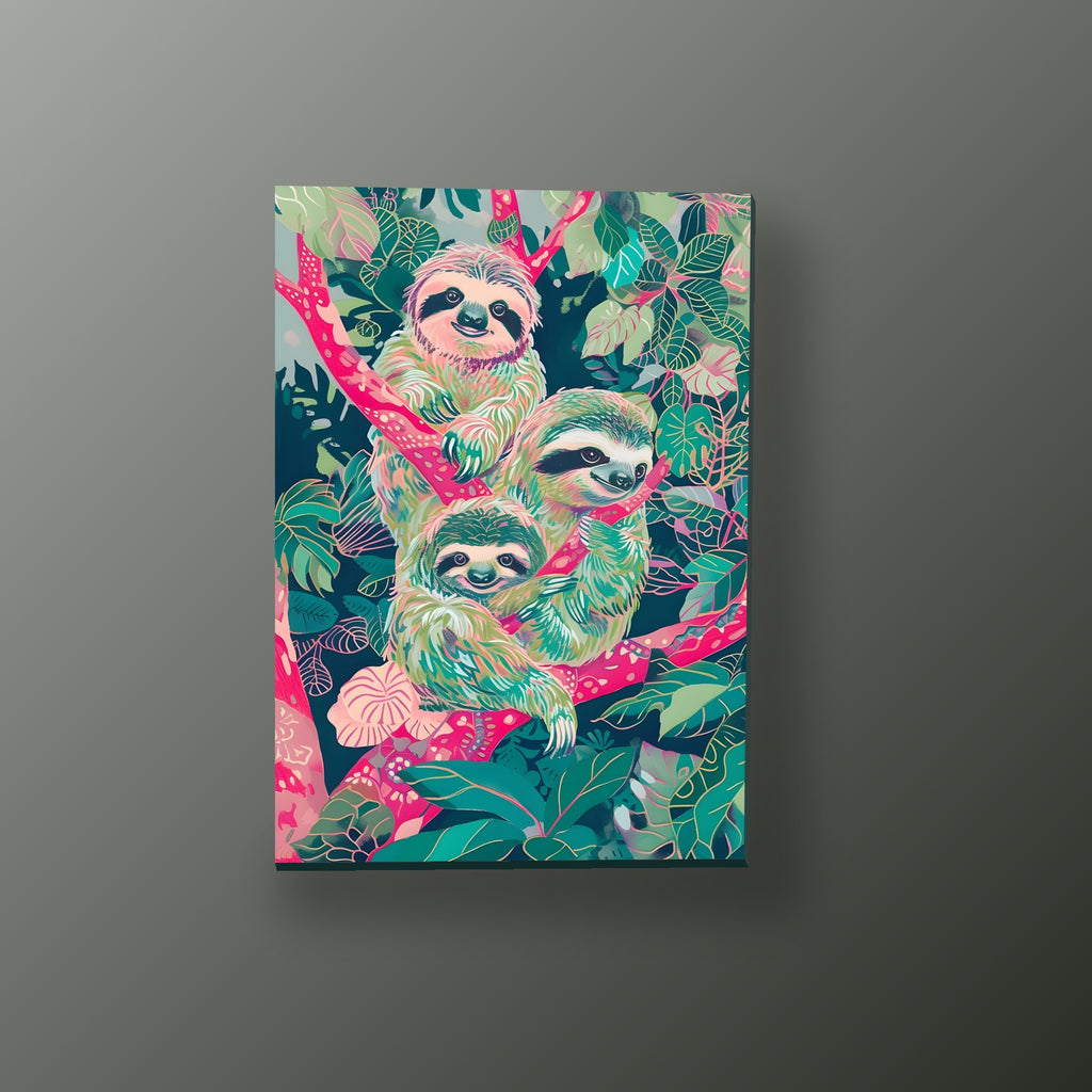 Familia de Perezosos | Cuadro decorativo de Monkey Canvas