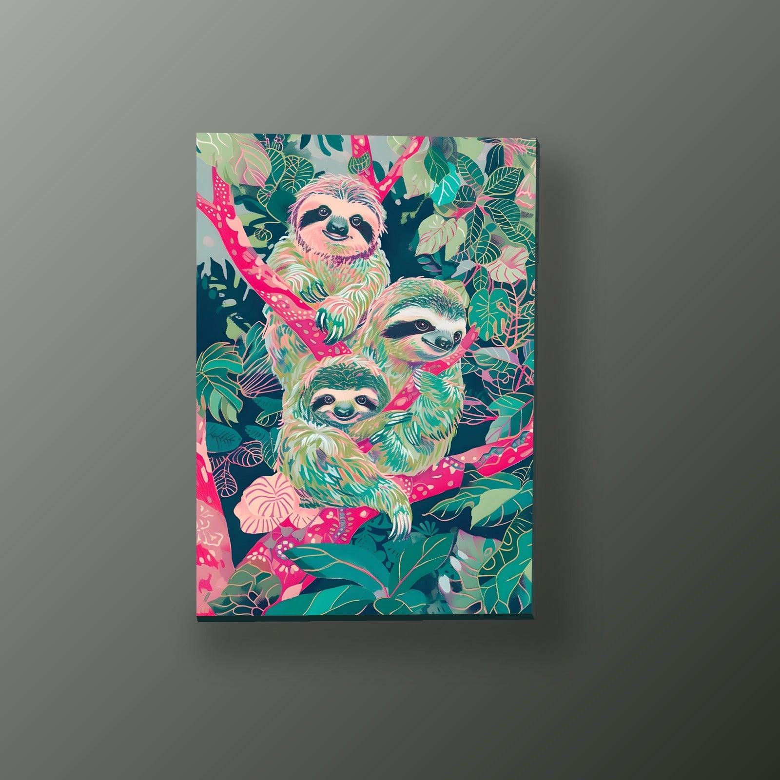 Familia de Perezosos | Cuadro decorativo de Monkey Canvas