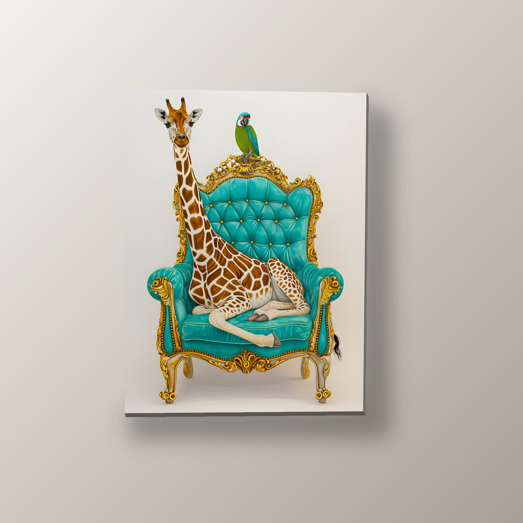 Jirafa en el Trono | Cuadro decorativo de Monkey Canvas