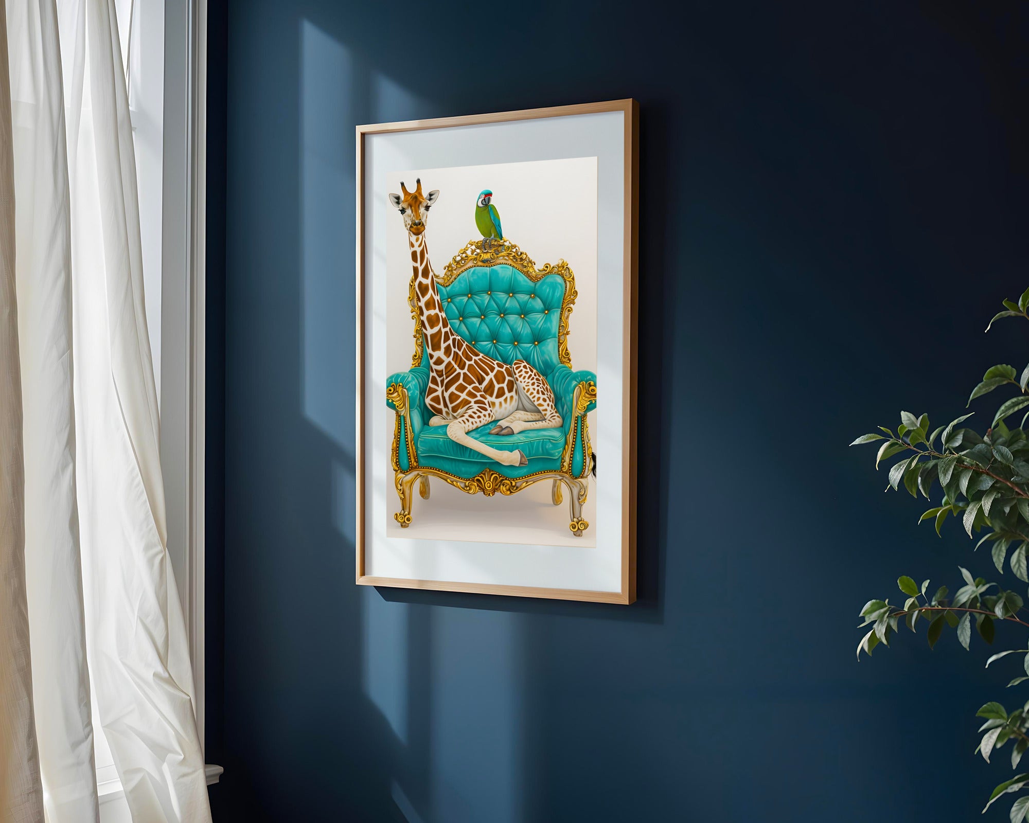 Jirafa en el Trono | Cuadro decorativo de Monkey Canvas