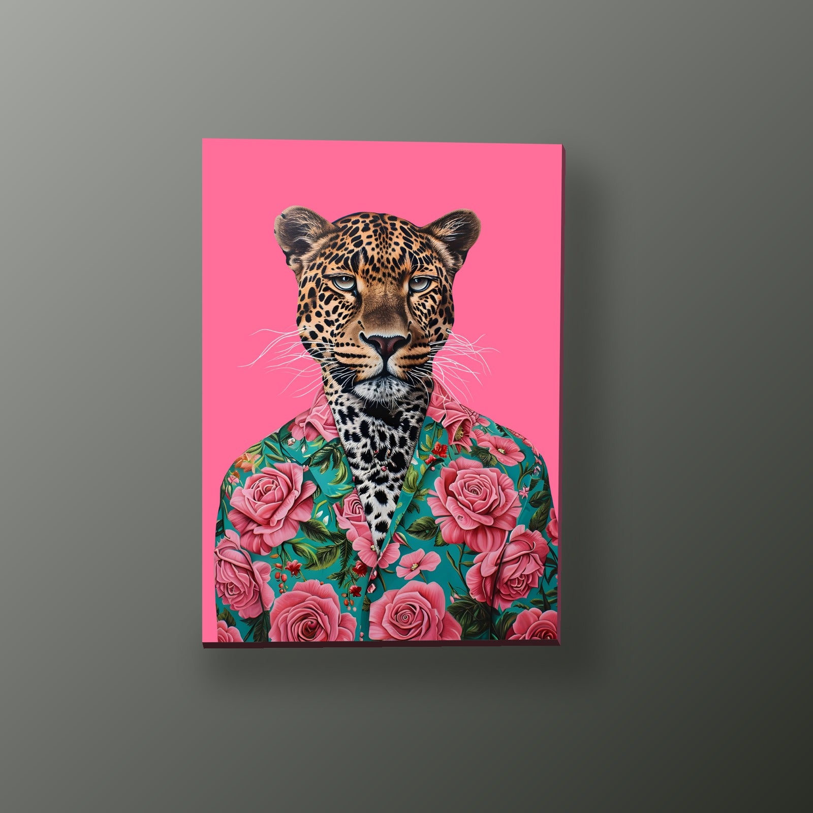 Leopardo de Gala Floral | Cuadro decorativo de Monkey Canvas