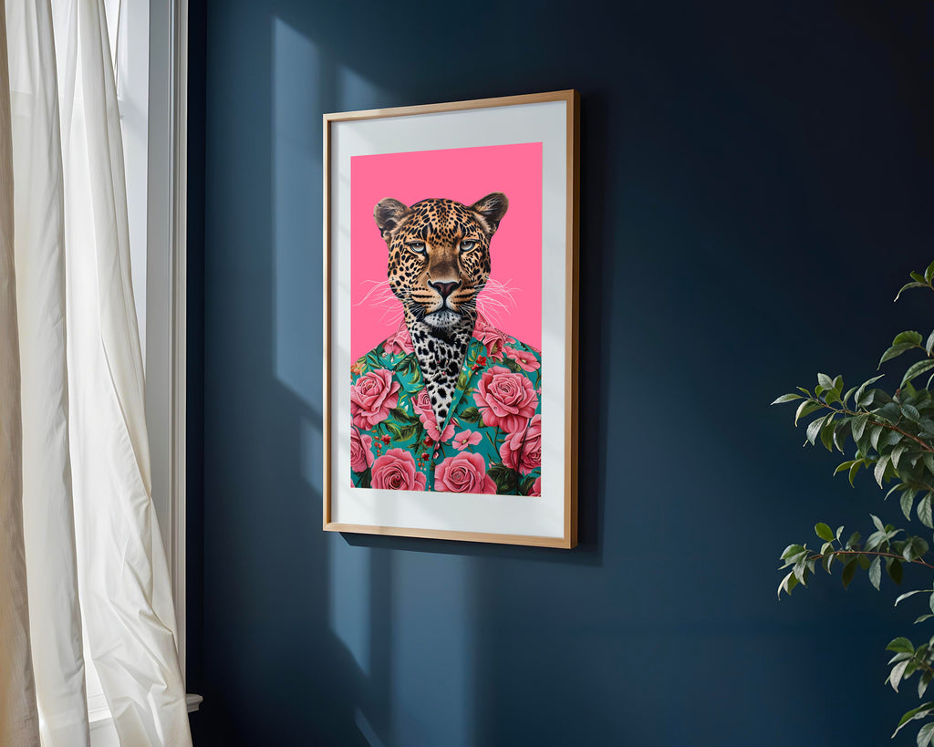 Leopardo de Gala Floral | Cuadro decorativo de Monkey Canvas