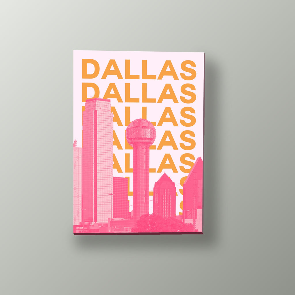 Skyline Tipografico de Dallas | Cuadro decorativo de Monkey Canvas