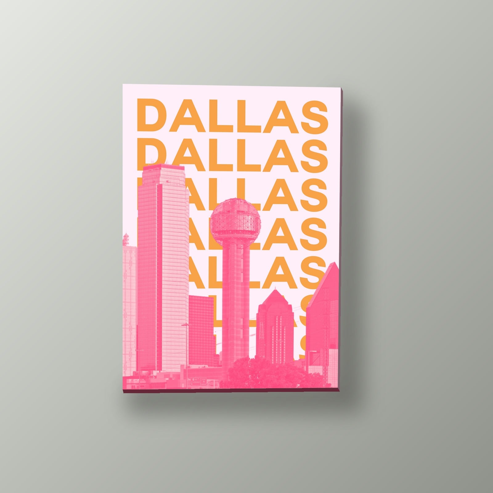 Skyline Tipografico de Dallas | Cuadro decorativo de Monkey Canvas