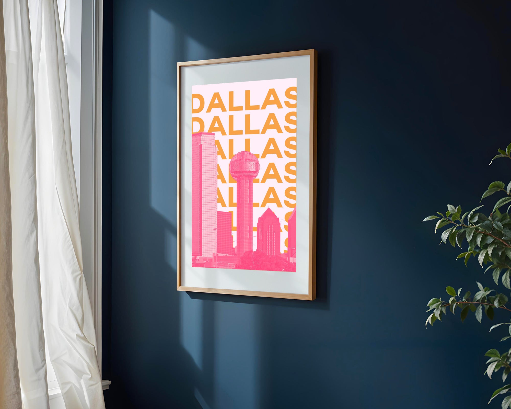 Skyline Tipografico de Dallas | Cuadro decorativo de Monkey Canvas