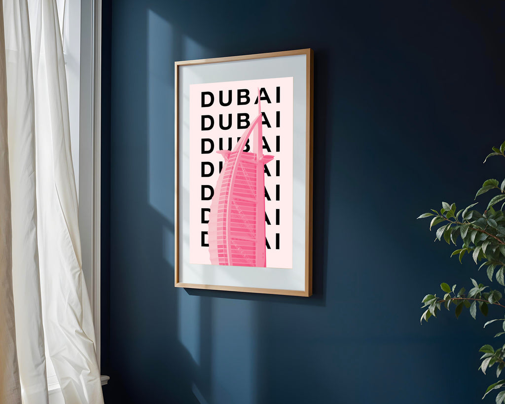 Burj Al Arab Rosa | Cuadro decorativo de Monkey Canvas