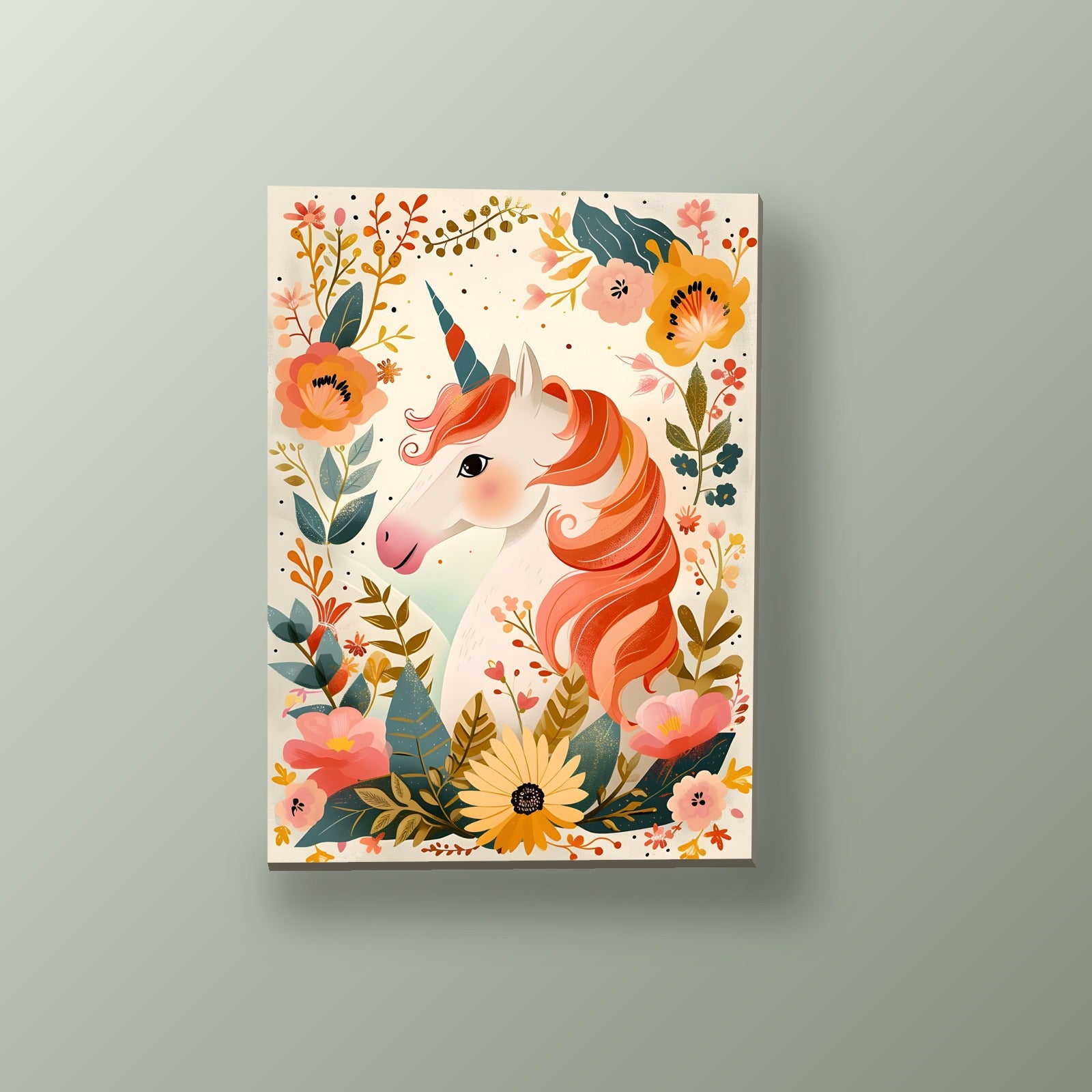 Unicornio Floral | Cuadro decorativo de Monkey Canvas