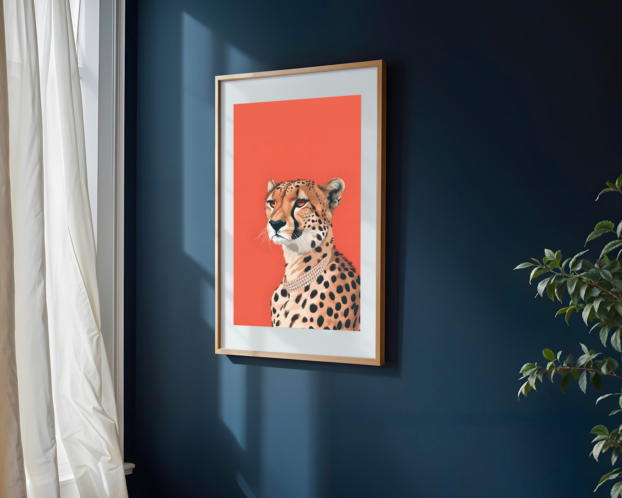 Guepardo con Collar de Diamantes | Cuadro decorativo de Monkey Canvas