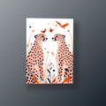 Guepardos Rosas y Mariposas | Cuadro decorativo de Monkey Canvas