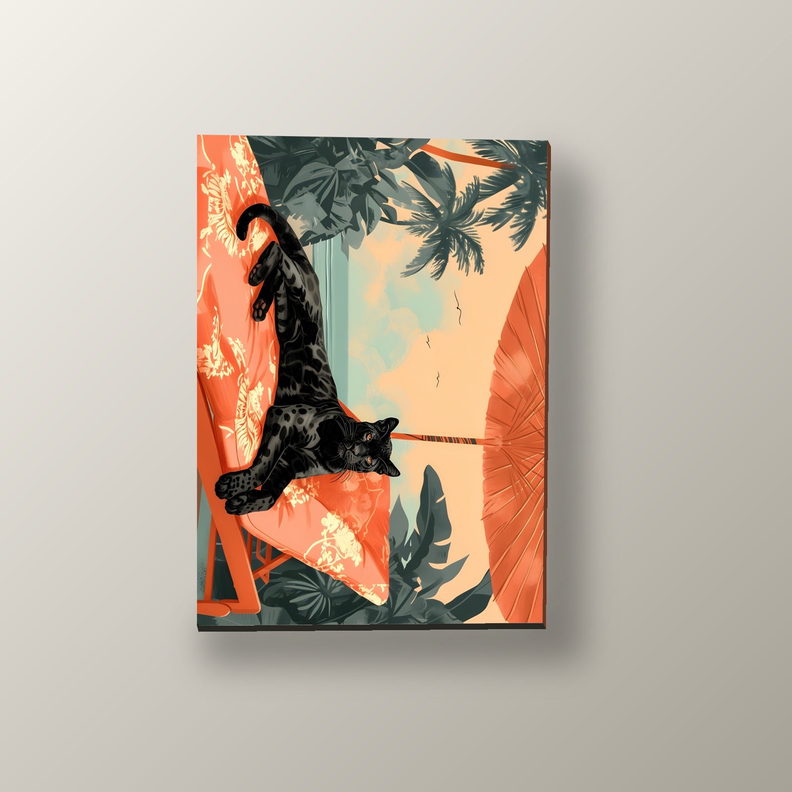 Pantera Negra en el Balcon | Cuadro decorativo de Monkey Canvas