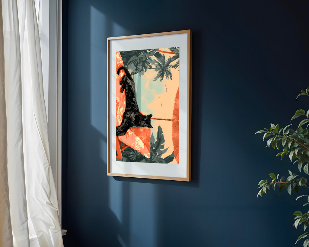 Pantera Negra en el Balcon | Cuadro decorativo de Monkey Canvas