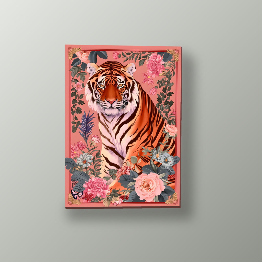 Tigre entre Rosas | Cuadro decorativo de Monkey Canvas