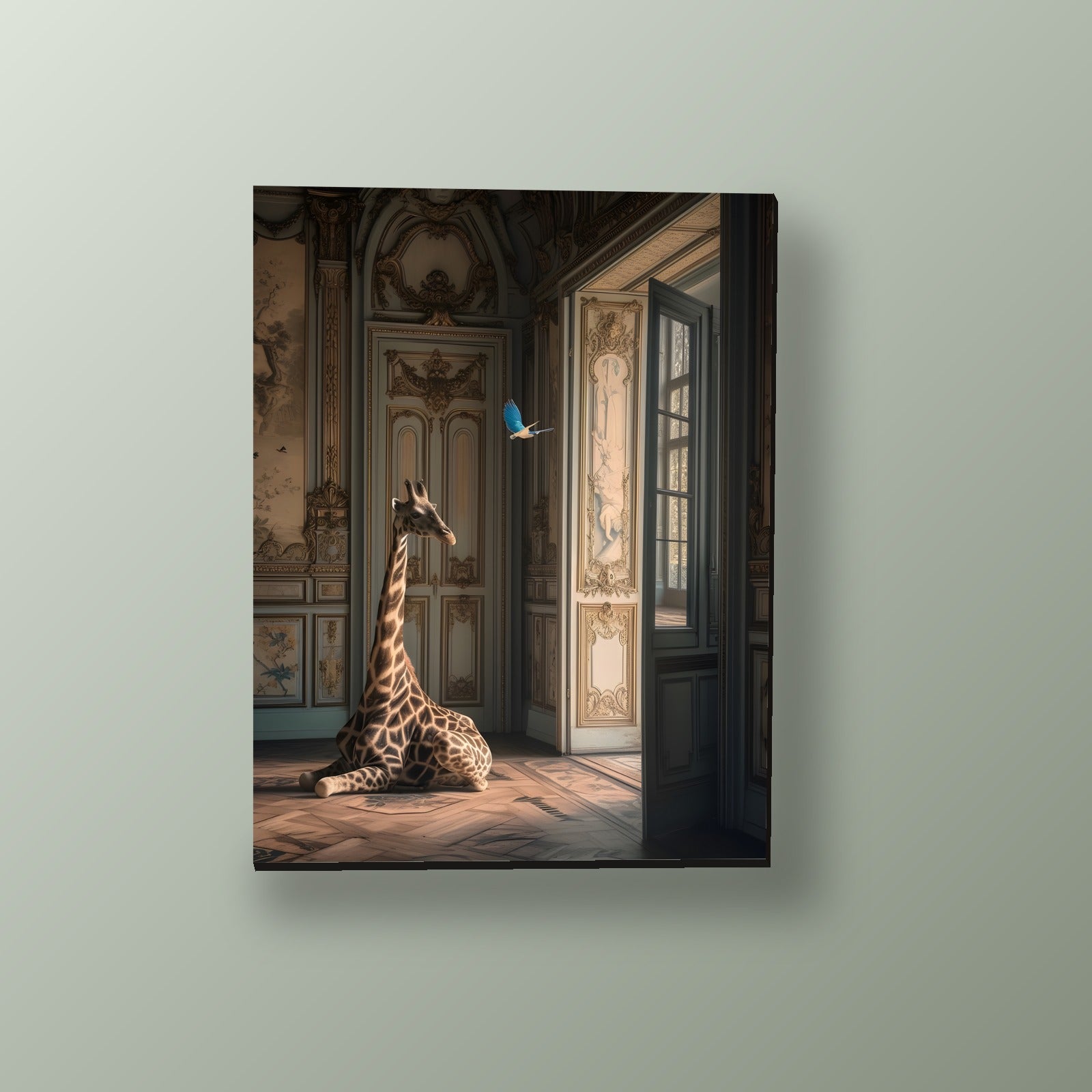 Jirafa en el Palacio | Cuadro decorativo de Monkey Canvas