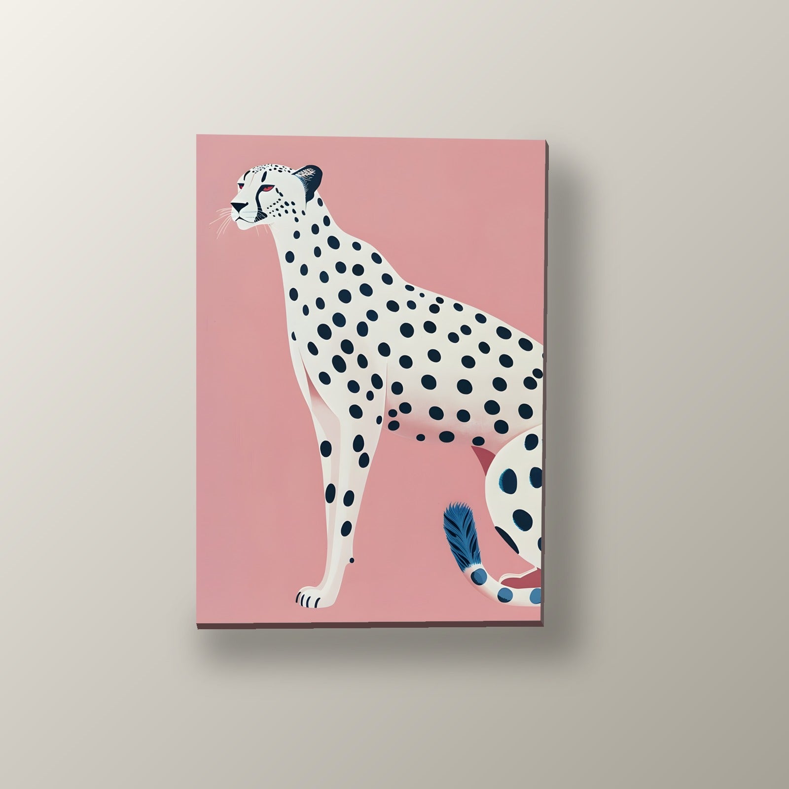 Leopardo Blanco de Cola Azul | Cuadro decorativo de Monkey Canvas