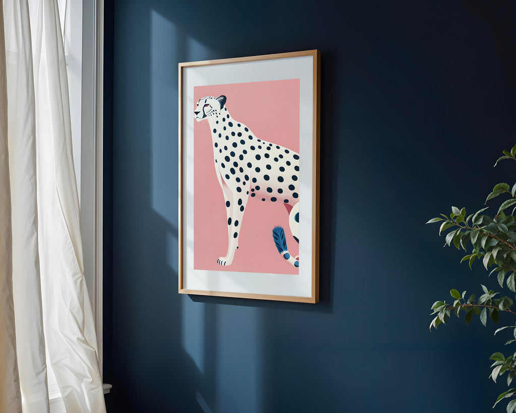 Leopardo Blanco de Cola Azul | Cuadro decorativo de Monkey Canvas