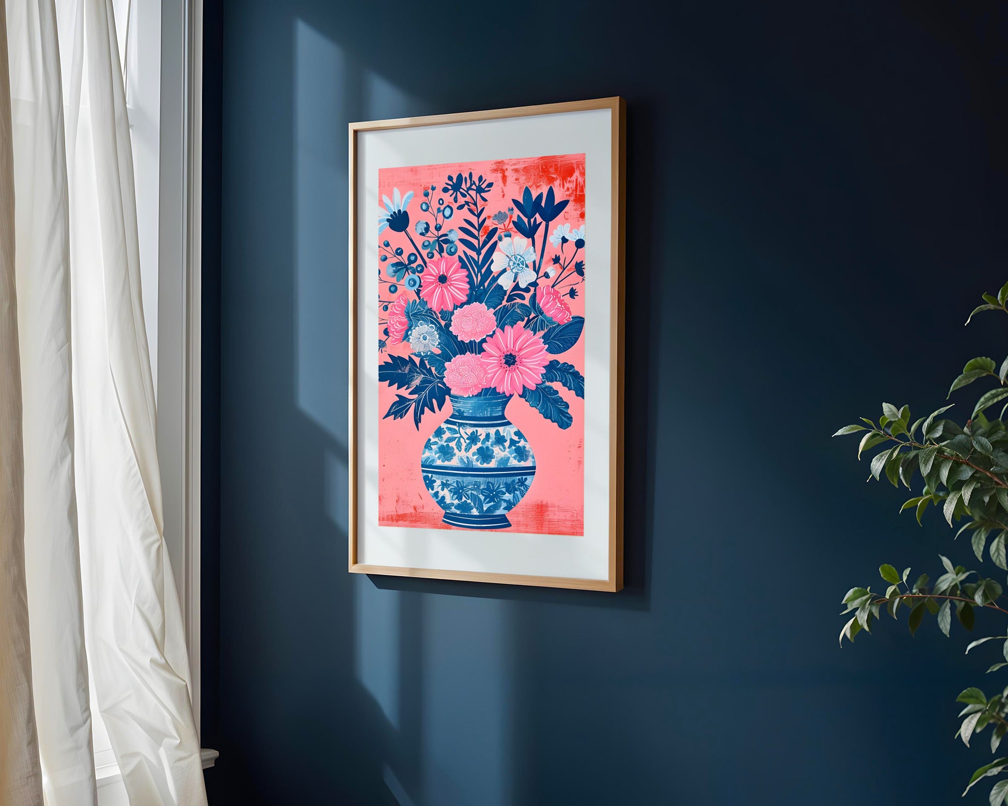 Ramo en Cerámica Azul | Cuadro decorativo de Monkey Canvas