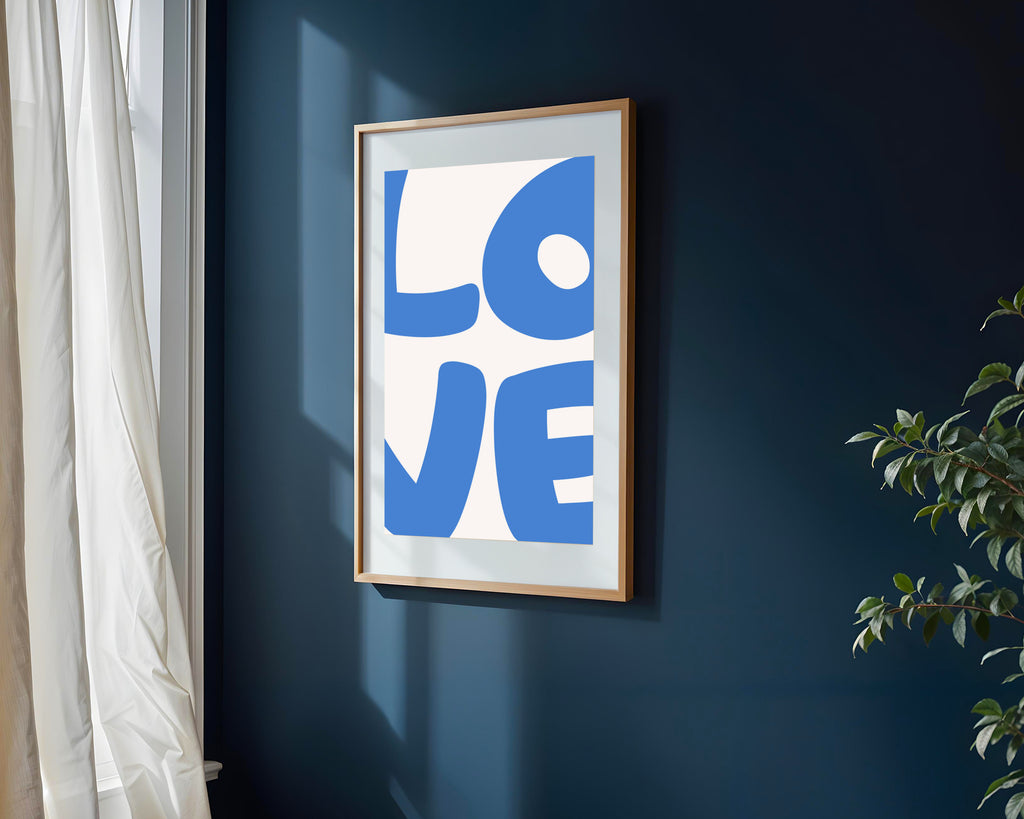 LOVE en Azul | Cuadro decorativo de Monkey Canvas