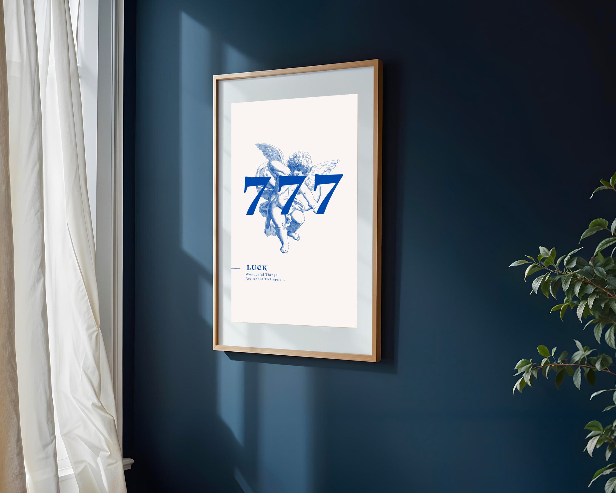 777 Azul de la Suerte | Cuadro decorativo de Monkey Canvas