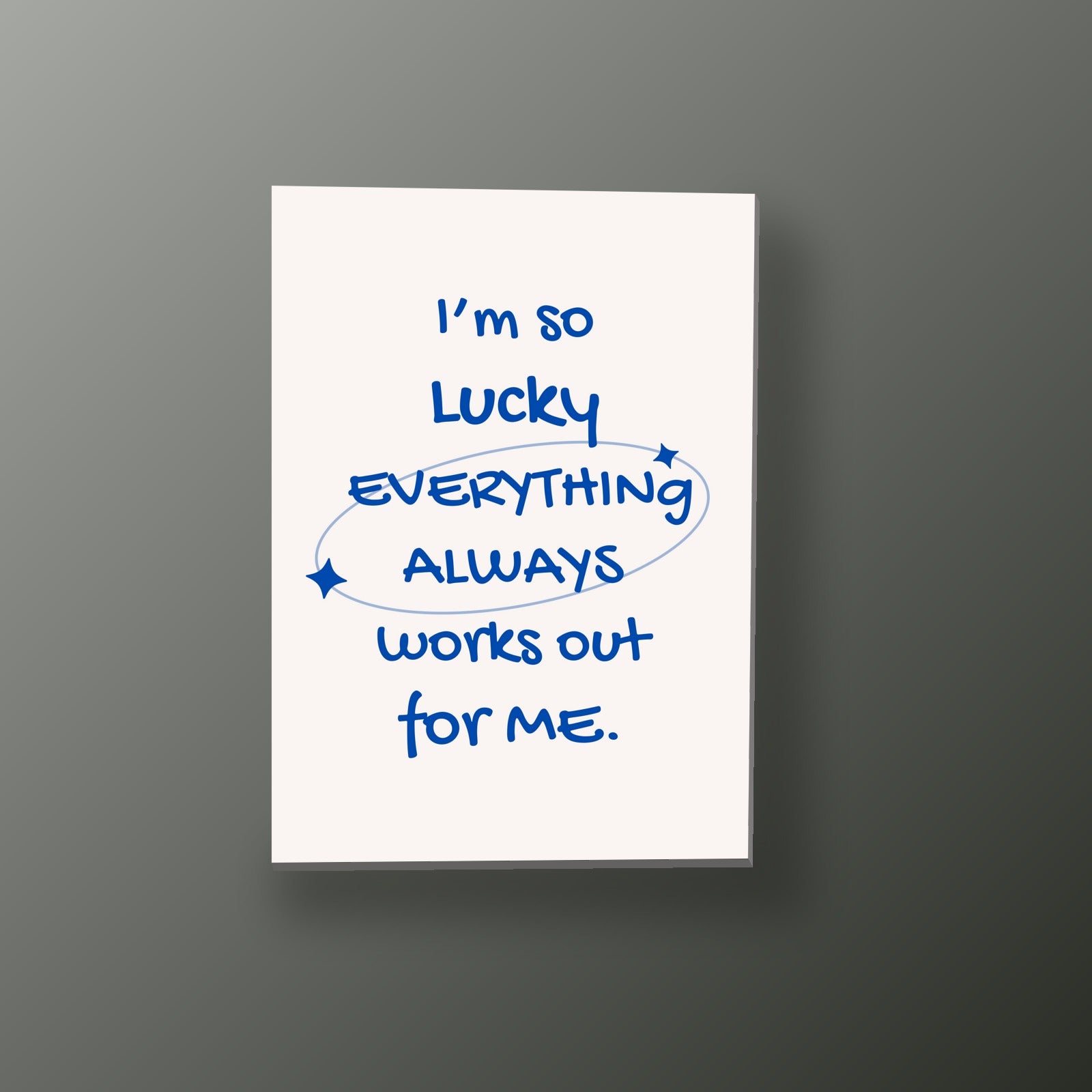 Frase de la Suerte Azul | Cuadro decorativo de Monkey Canvas