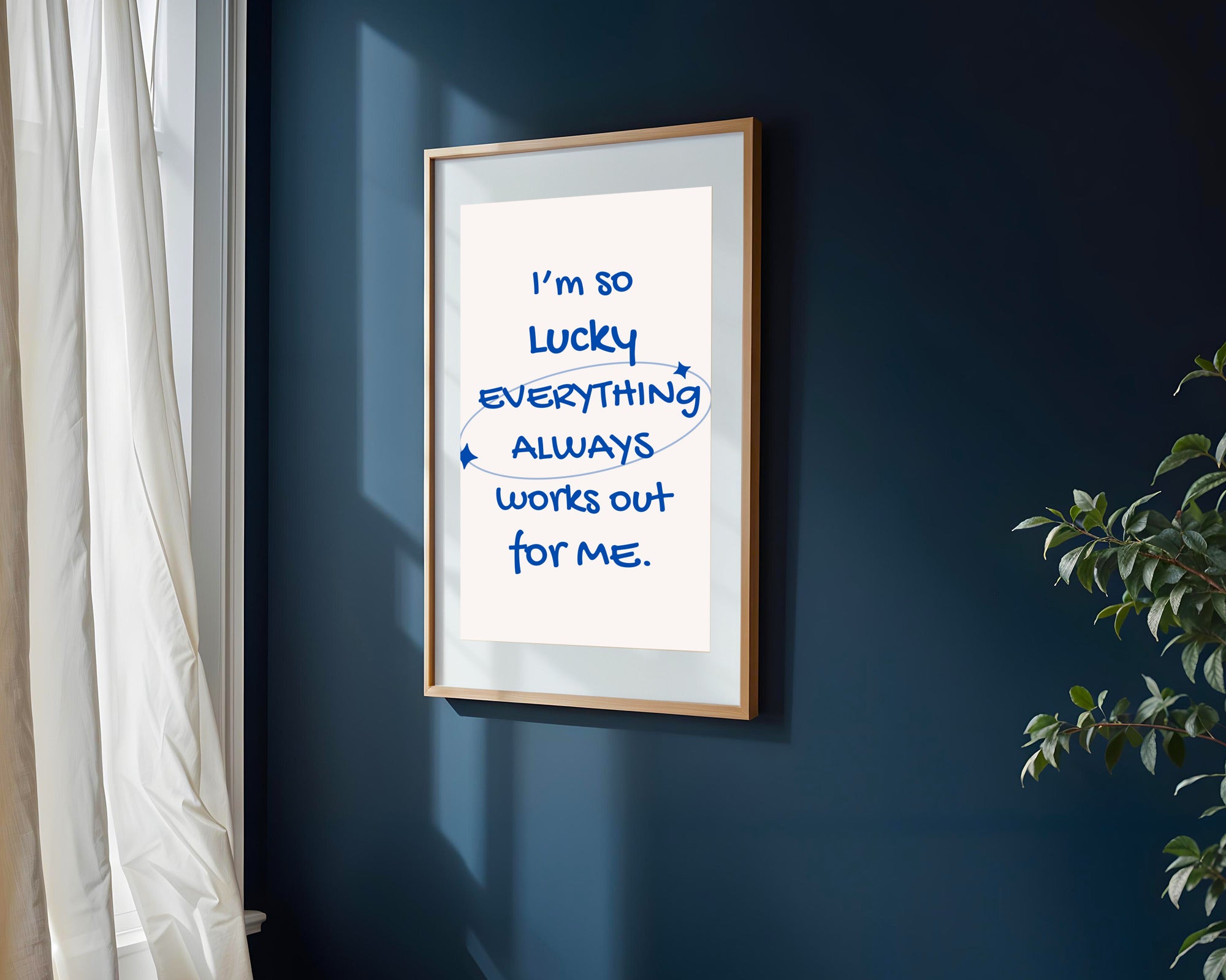 Frase de la Suerte Azul | Cuadro decorativo de Monkey Canvas