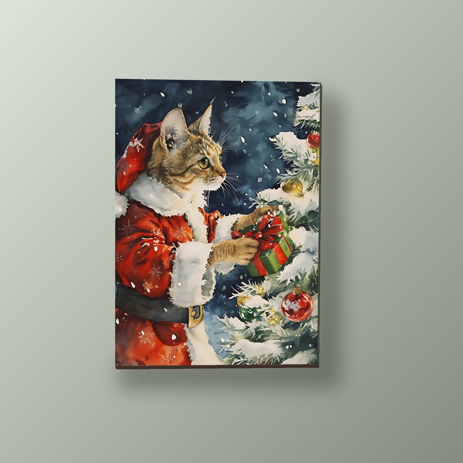 Gato Navideño | Cuadro decorativo de Monkey Canvas