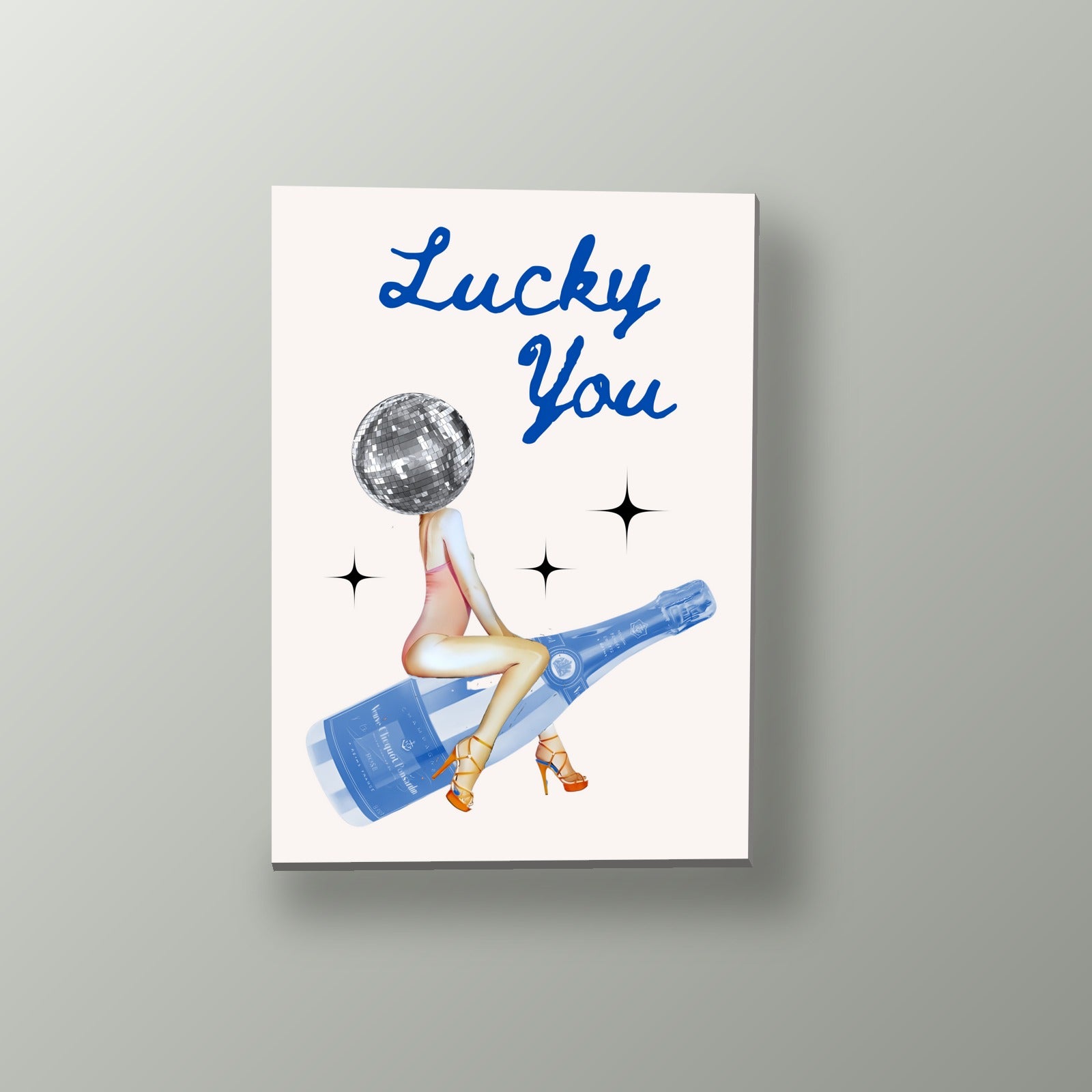 Chica Bola de Disco Azul | Cuadro decorativo de Monkey Canvas