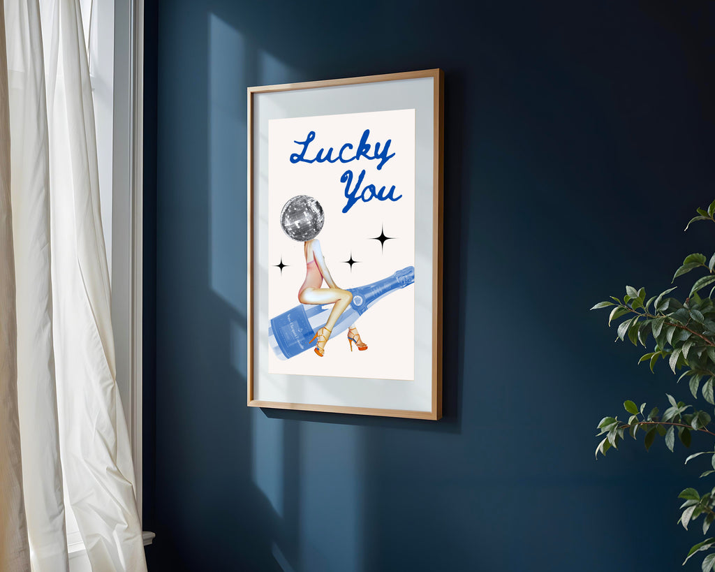Chica Bola de Disco Azul | Cuadro decorativo de Monkey Canvas