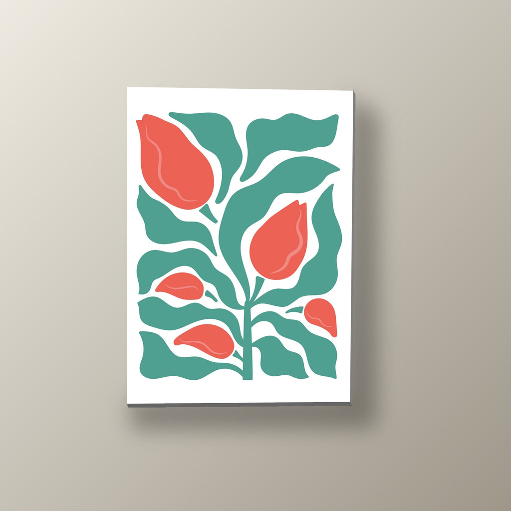 Tulipán Rojo Minimalista | Cuadro decorativo de Monkey Canvas