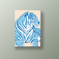 Tigre Azul Minimalista | Cuadro decorativo de Monkey Canvas