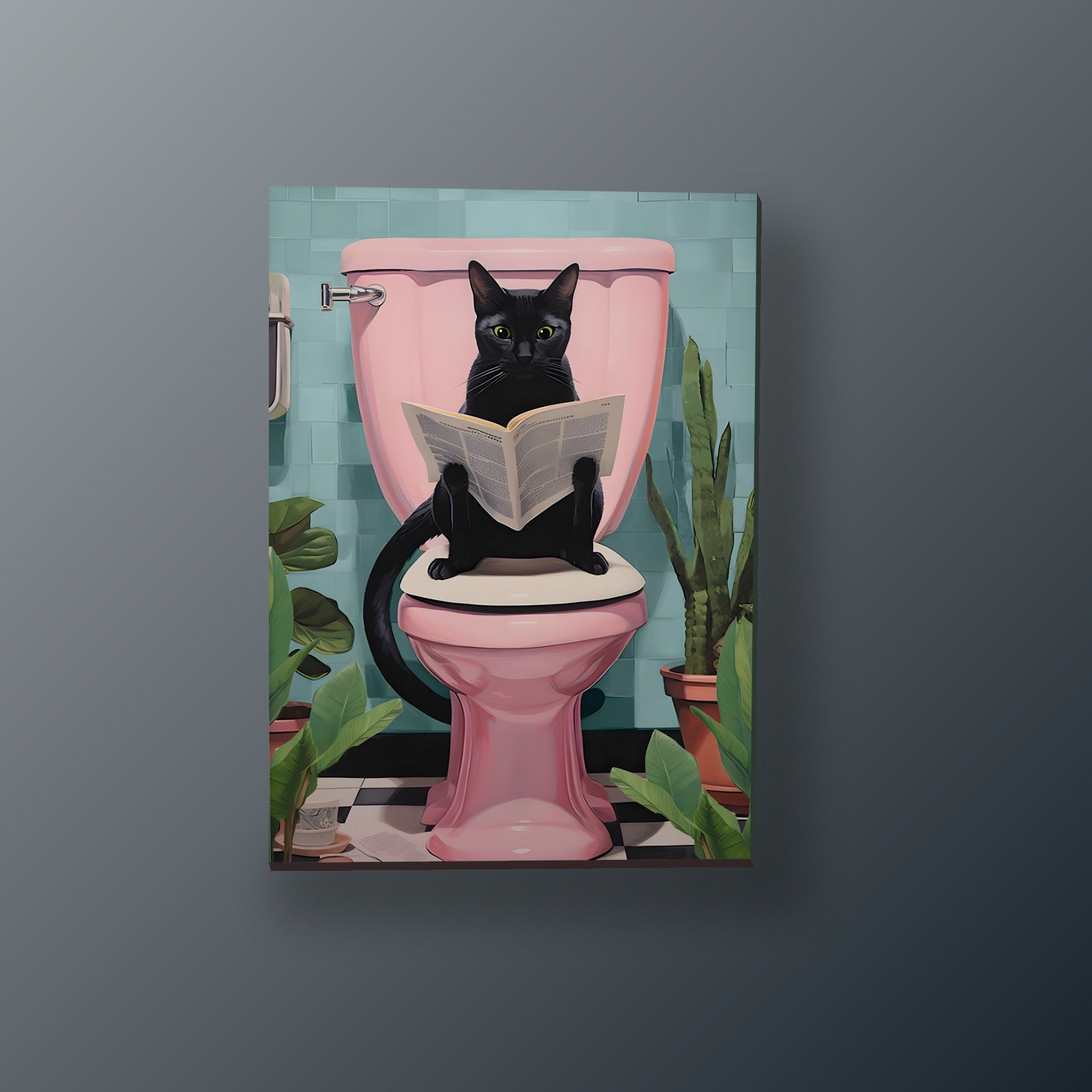 Gato Lector | Cuadro decorativo de Monkey Canvas