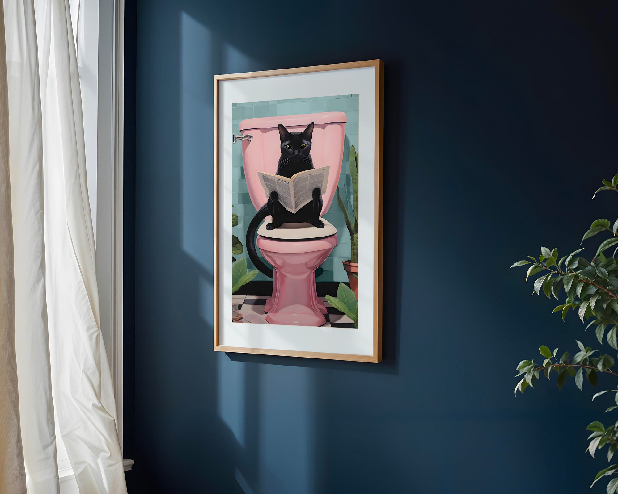Gato Lector | Cuadro decorativo de Monkey Canvas